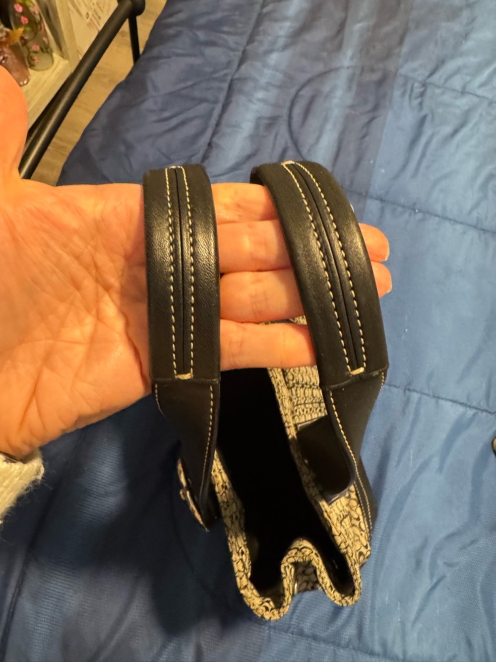 Coach Black and Gray Signature Jacquard Tote - Picture 9 of 10